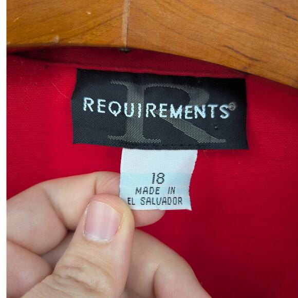 Vintage Red Requirements Full Zip Women's Blazer Size 18 Suit Jacket - Picture 4 of 5
